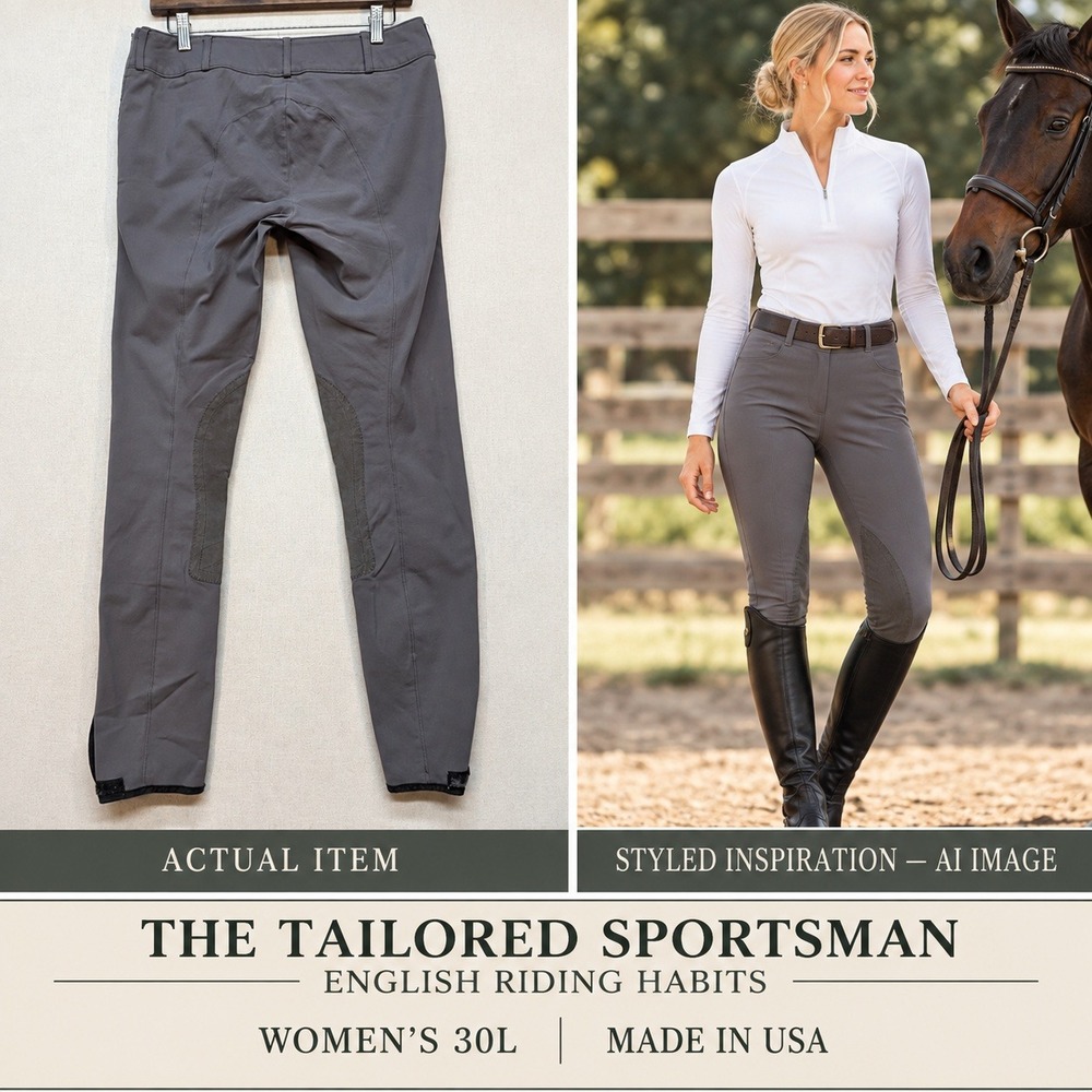 The‎ Tailored Sportsman Breeches Gray English Riding Habits USA 30L
